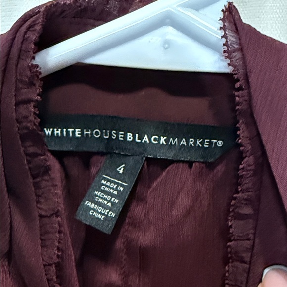 White House Black Market Burgundy High Low Dress - Picture 2 of 3